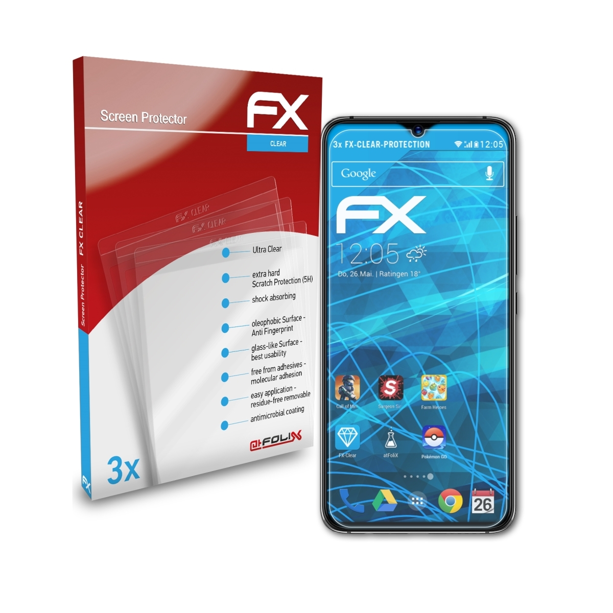 ATFOLIX 3x Displayschutz(für UMiDigi Pro) FX-Clear S3