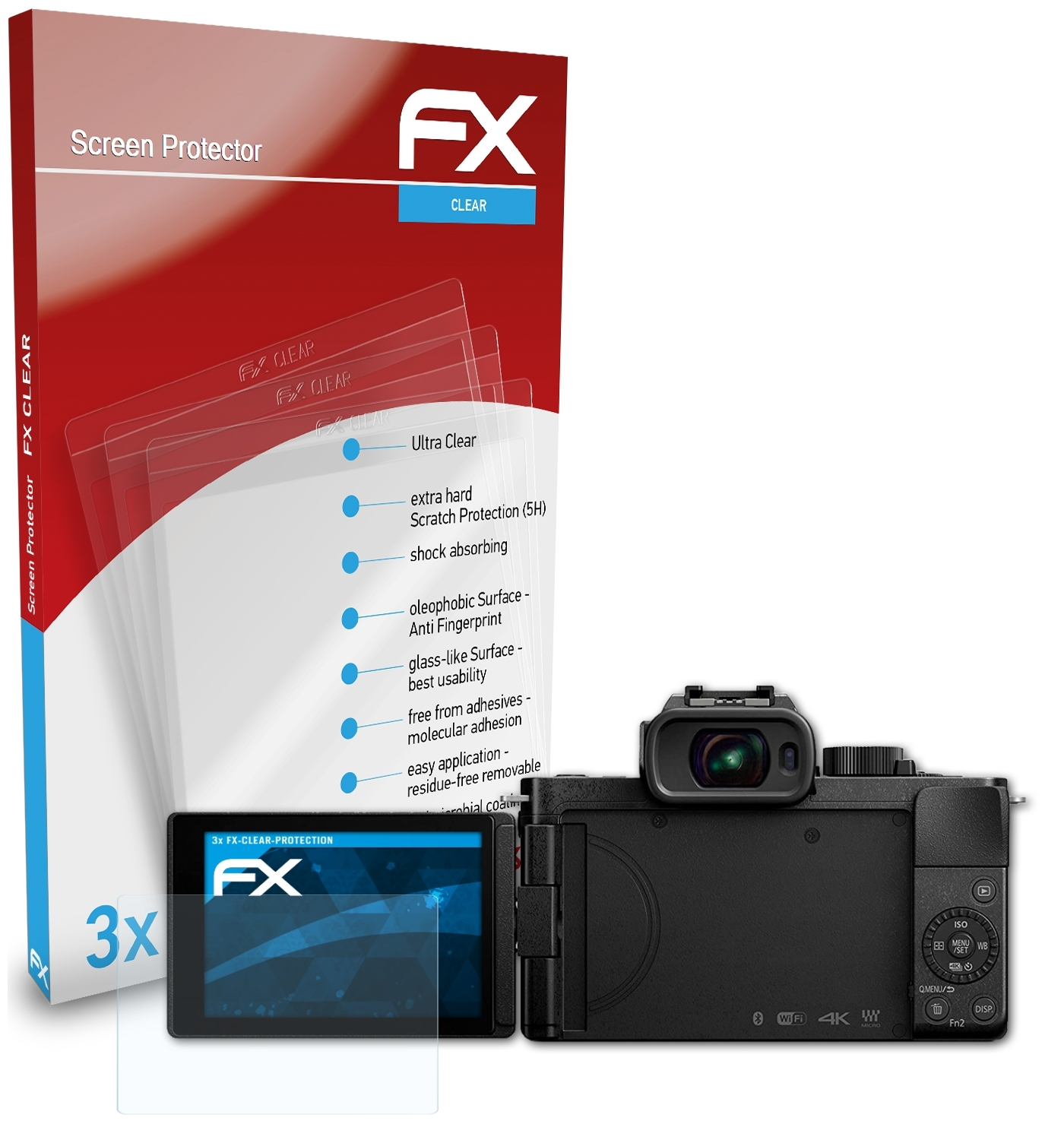 FX-Clear Lumix Displayschutz(für ATFOLIX DC-G110) 3x Panasonic