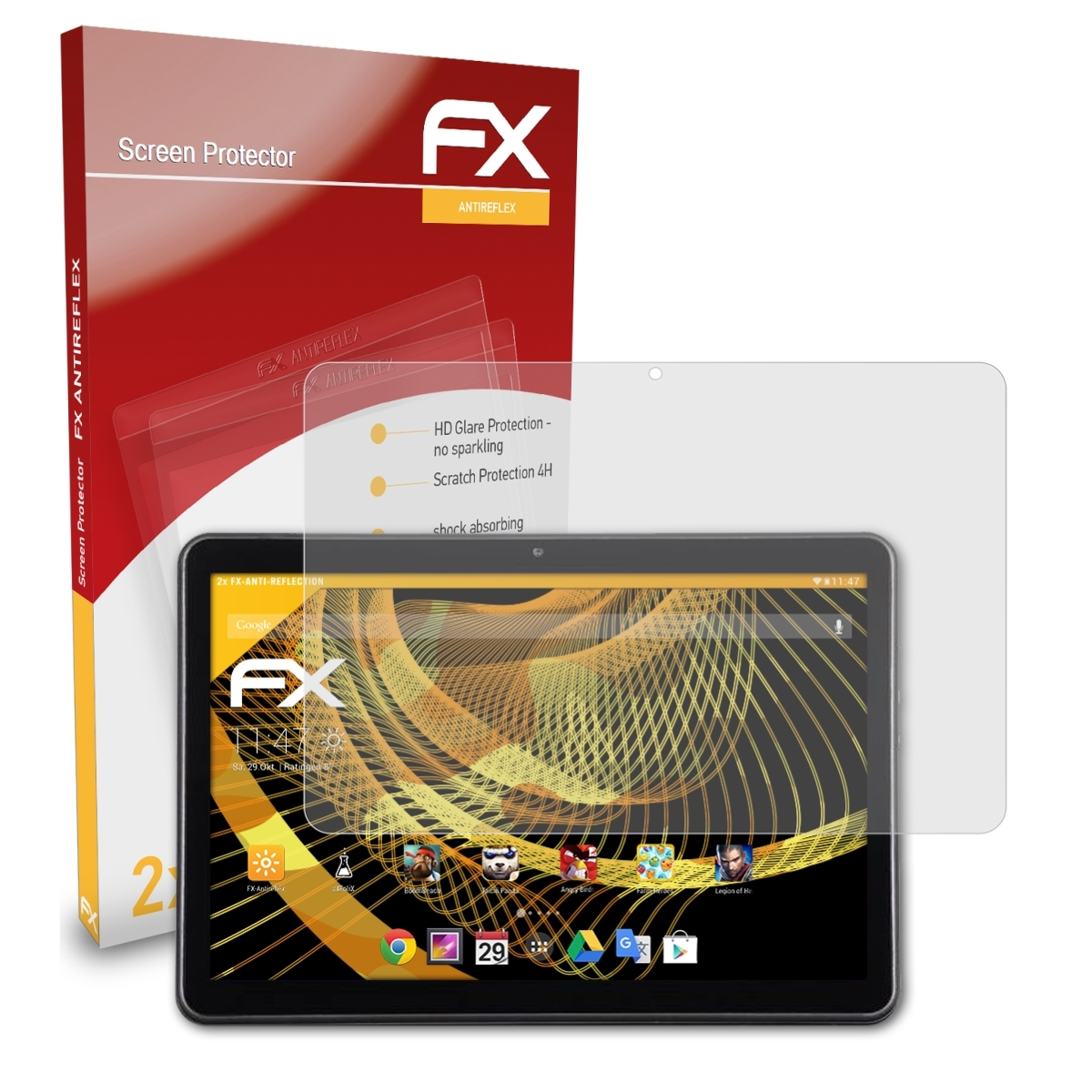 ATFOLIX 2x FX-Antireflex Displayschutz(für Terra Wortmann 1005) Pad