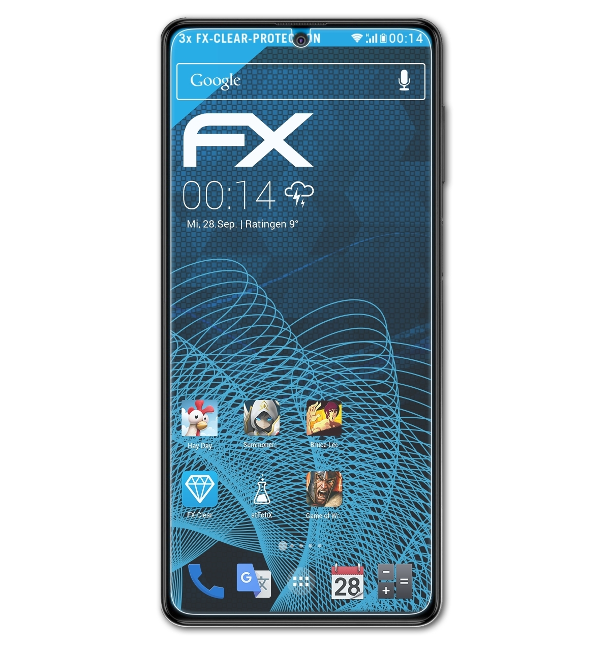 Galaxy 3x Samsung FX-Clear ATFOLIX F62) Displayschutz(für