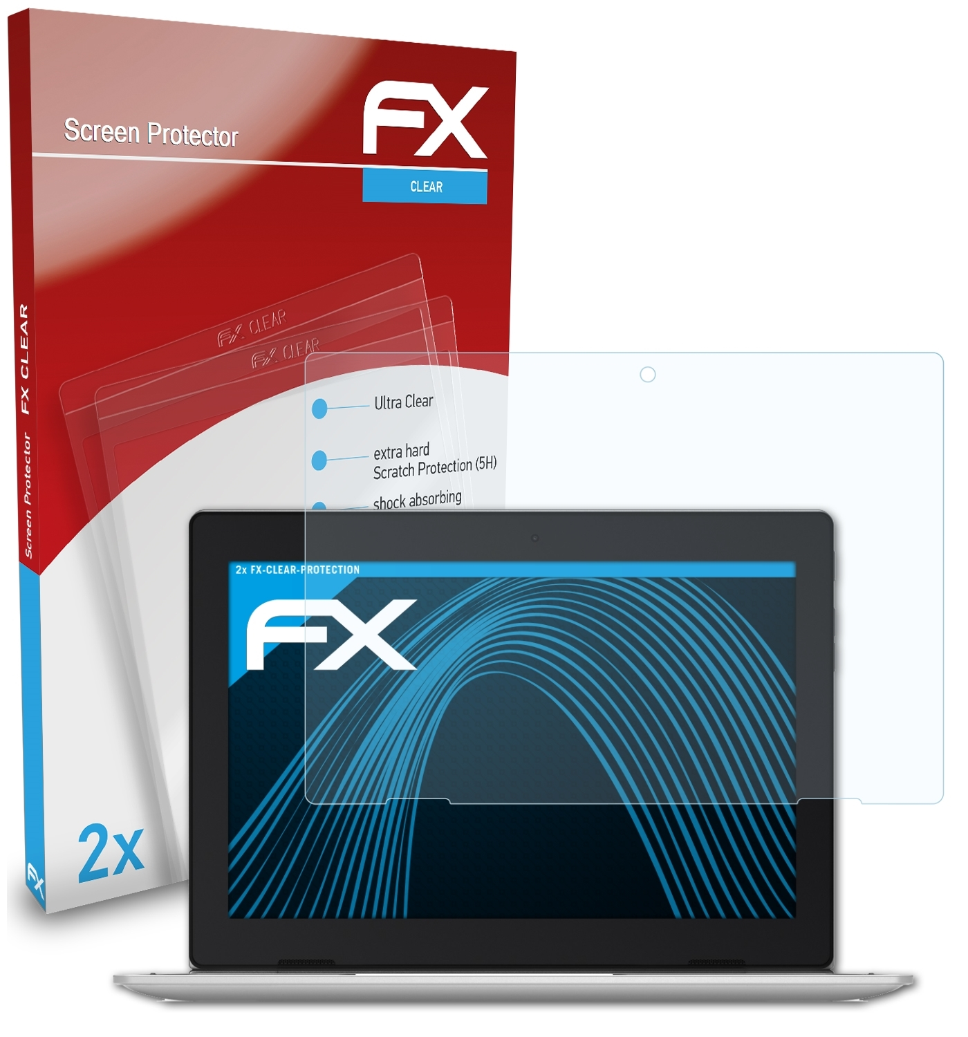 ATFOLIX 2x FX-Clear Displayschutz(für Lenovo (10 D330 IdeaPad inch))