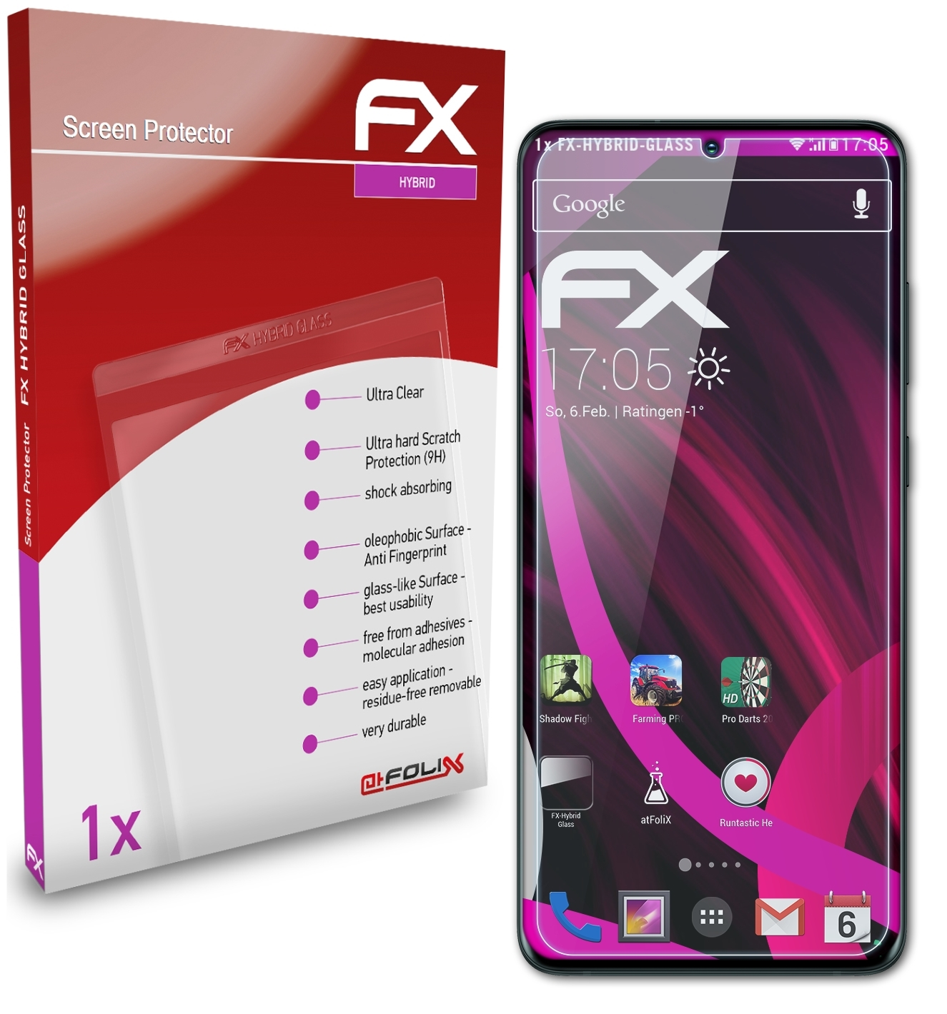 ATFOLIX FX-Hybrid-Glass Schutzglas(für Samsung Ultra) Galaxy S20