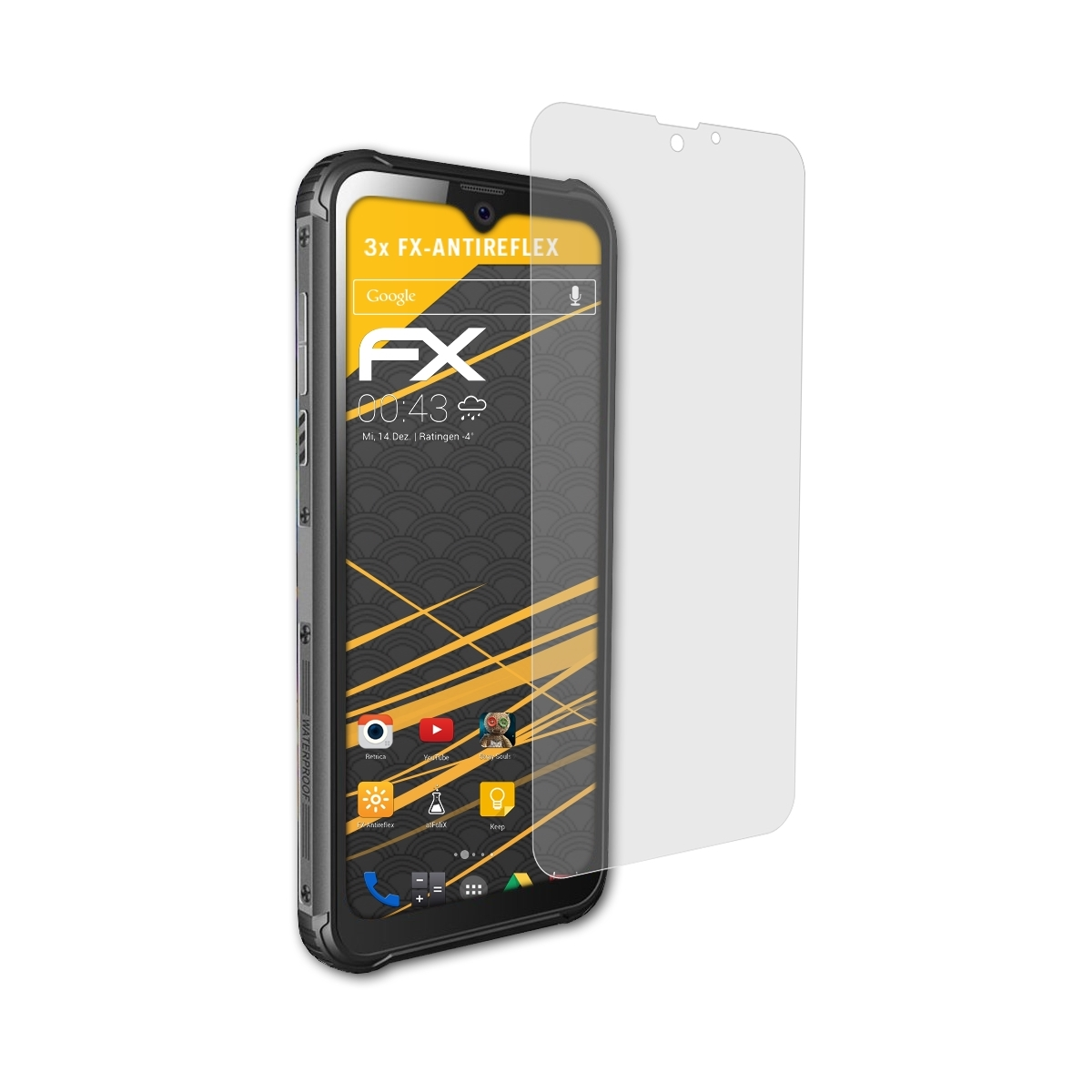 ATFOLIX 3x FX-Antireflex Displayschutz(für Blackview BV9800 Pro)