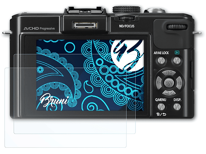 BRUNI 2x Basics-Clear Schutzfolie(für DMC-LX7) Panasonic Lumix