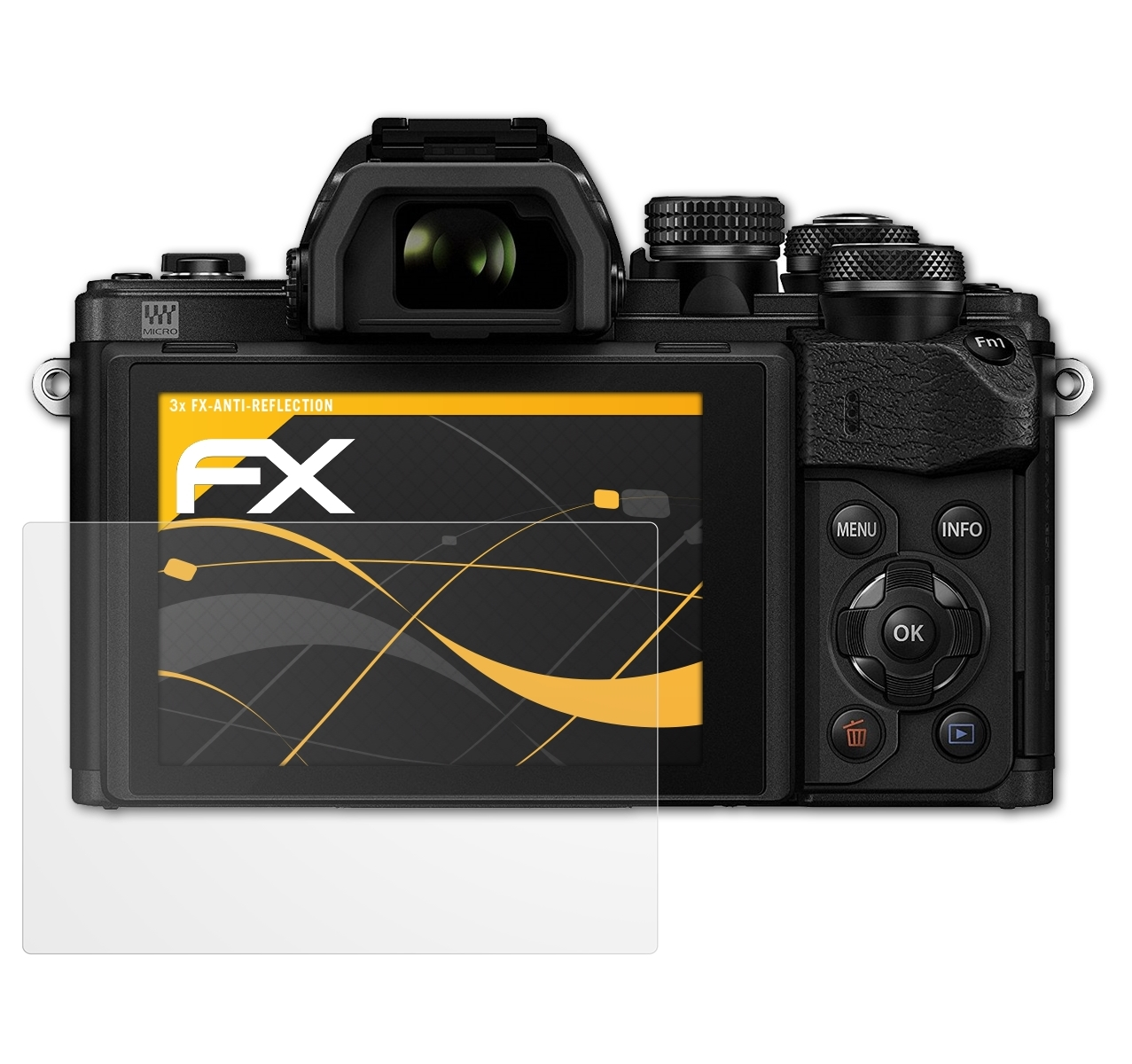 ATFOLIX 3x FX-Antireflex Displayschutz(für Olympus Mark E-M10 II)