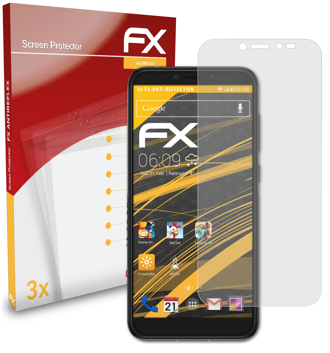 ATFOLIX Displayschutz(für (2019)) 3x FX-Antireflex 1S Alcatel