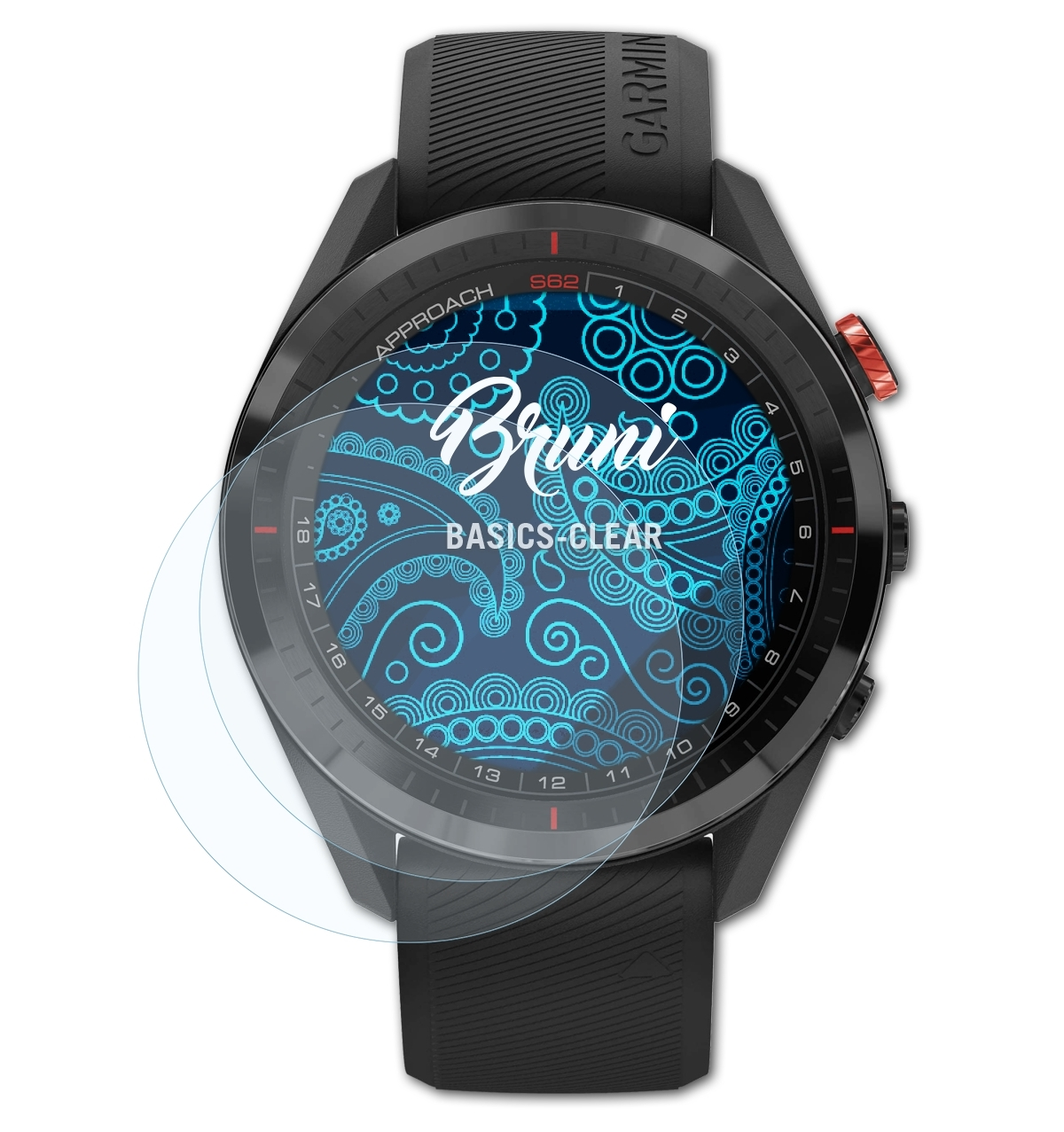 BRUNI 2x Basics-Clear Schutzfolie(für Approach Garmin S62)