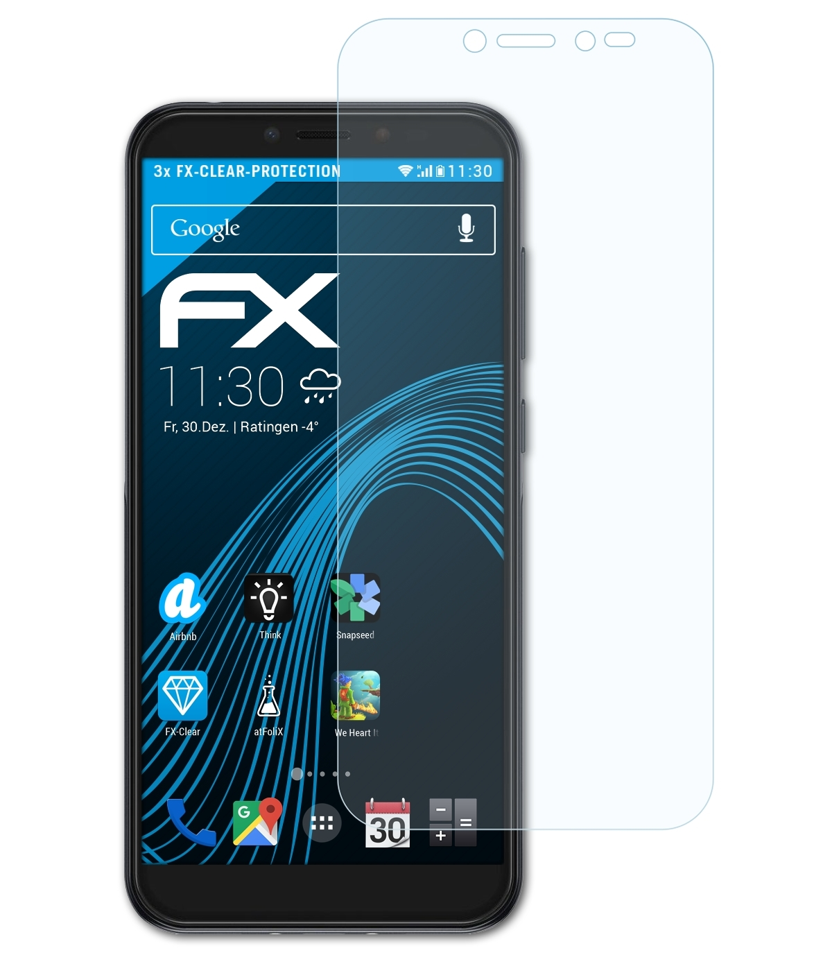ATFOLIX Displayschutz(für 3x (2019)) FX-Clear 1S Alcatel