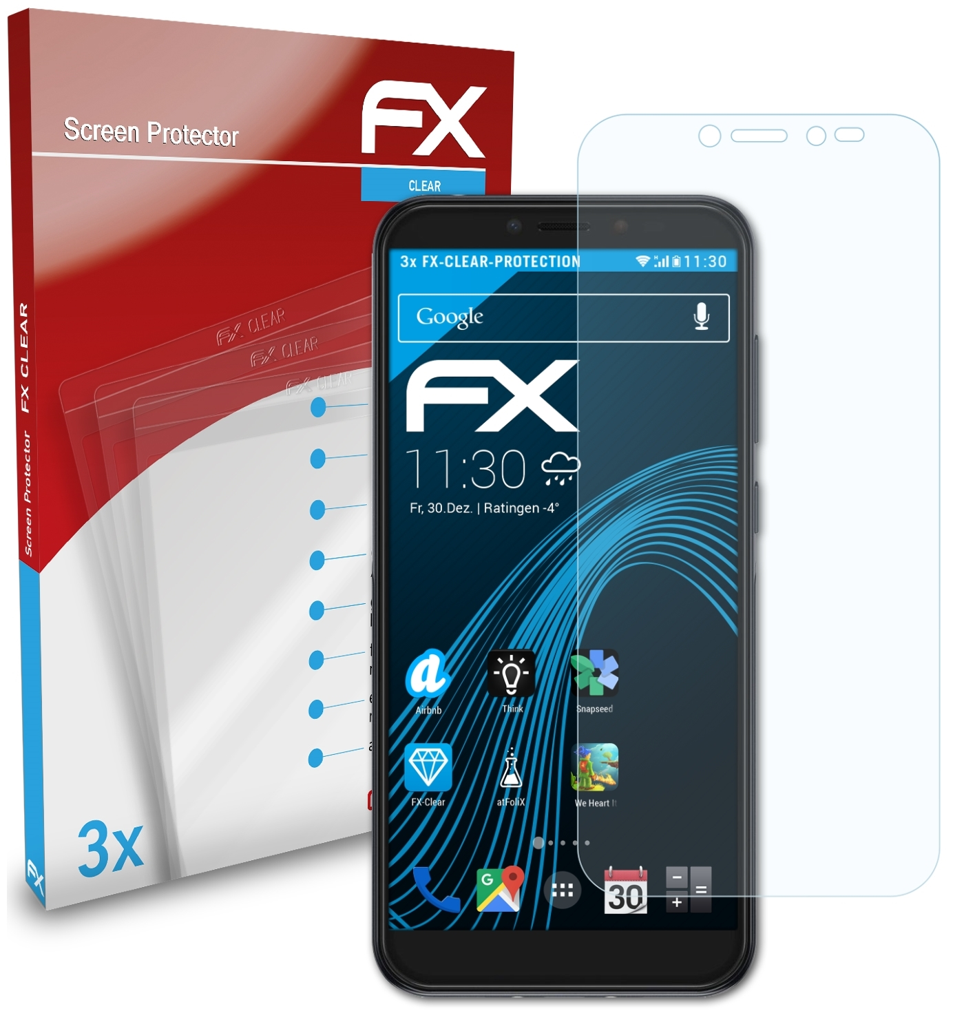 1S (2019)) 3x FX-Clear Alcatel Displayschutz(für ATFOLIX