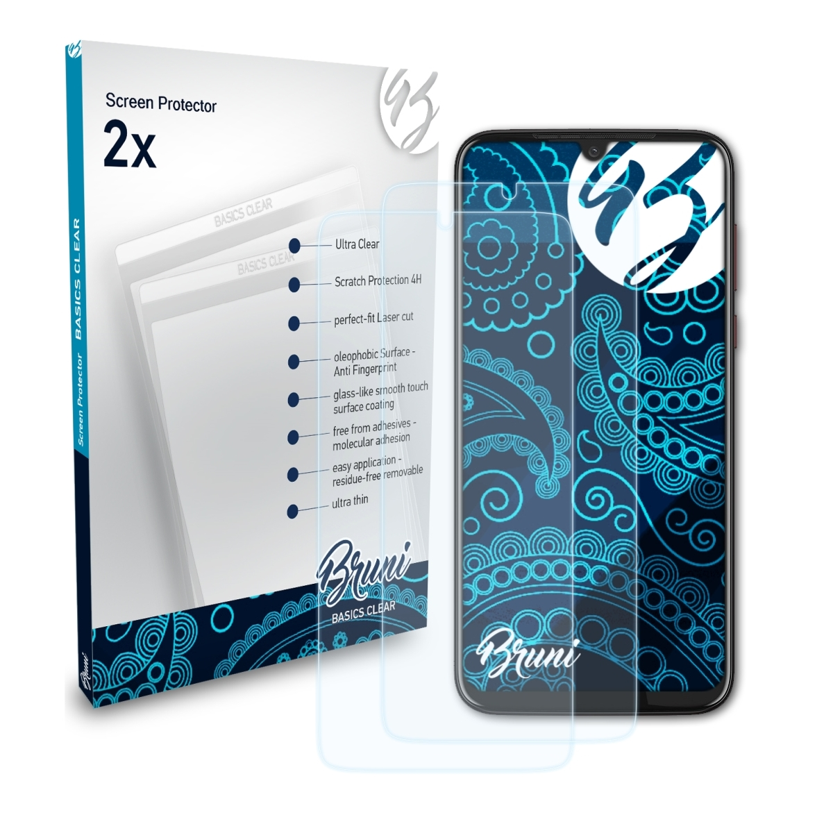 BRUNI Plus) G8 Schutzfolie(für Motorola Basics-Clear Moto 2x