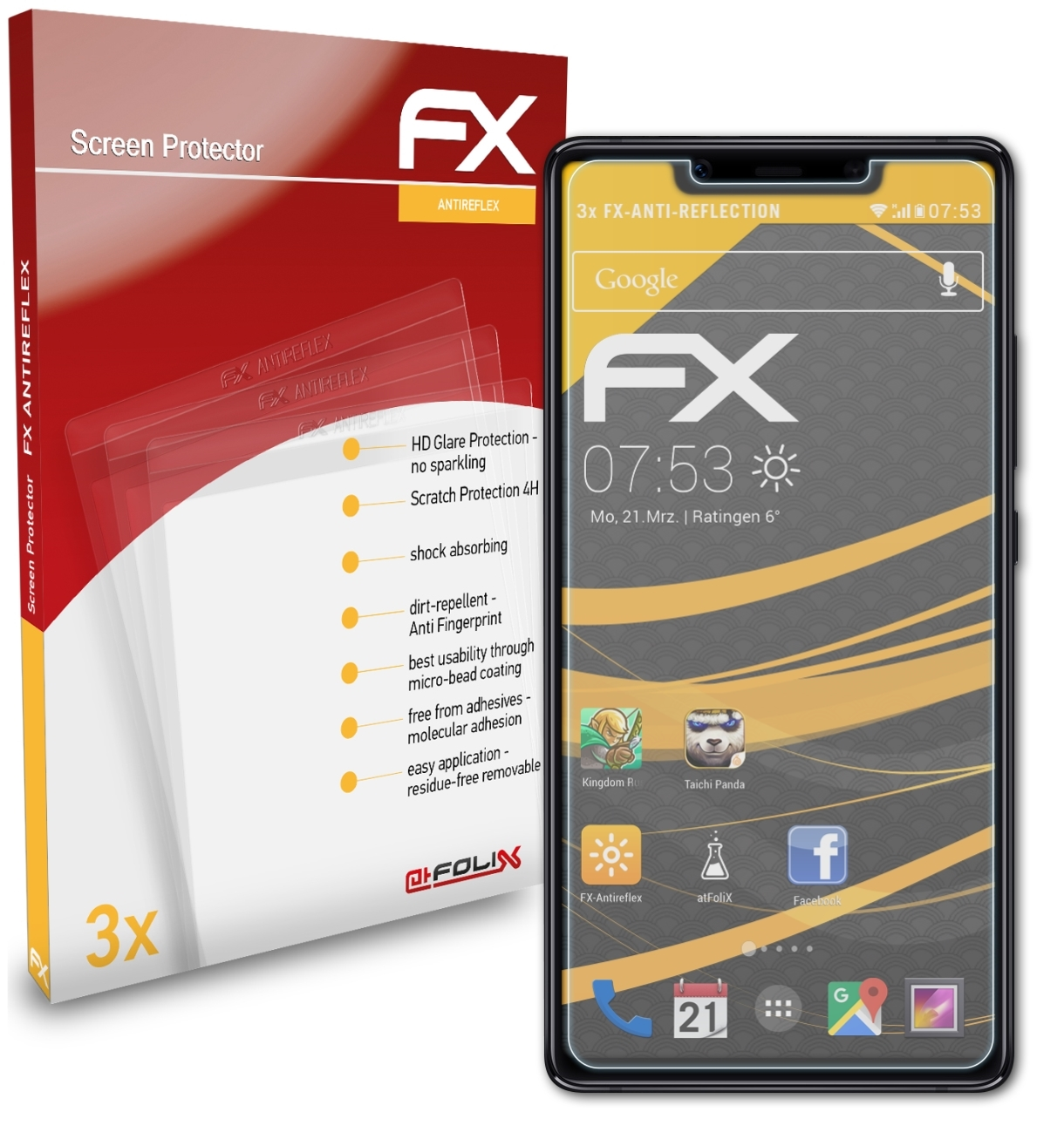 SE) 8 Mi ATFOLIX Xiaomi FX-Antireflex Displayschutz(für 3x