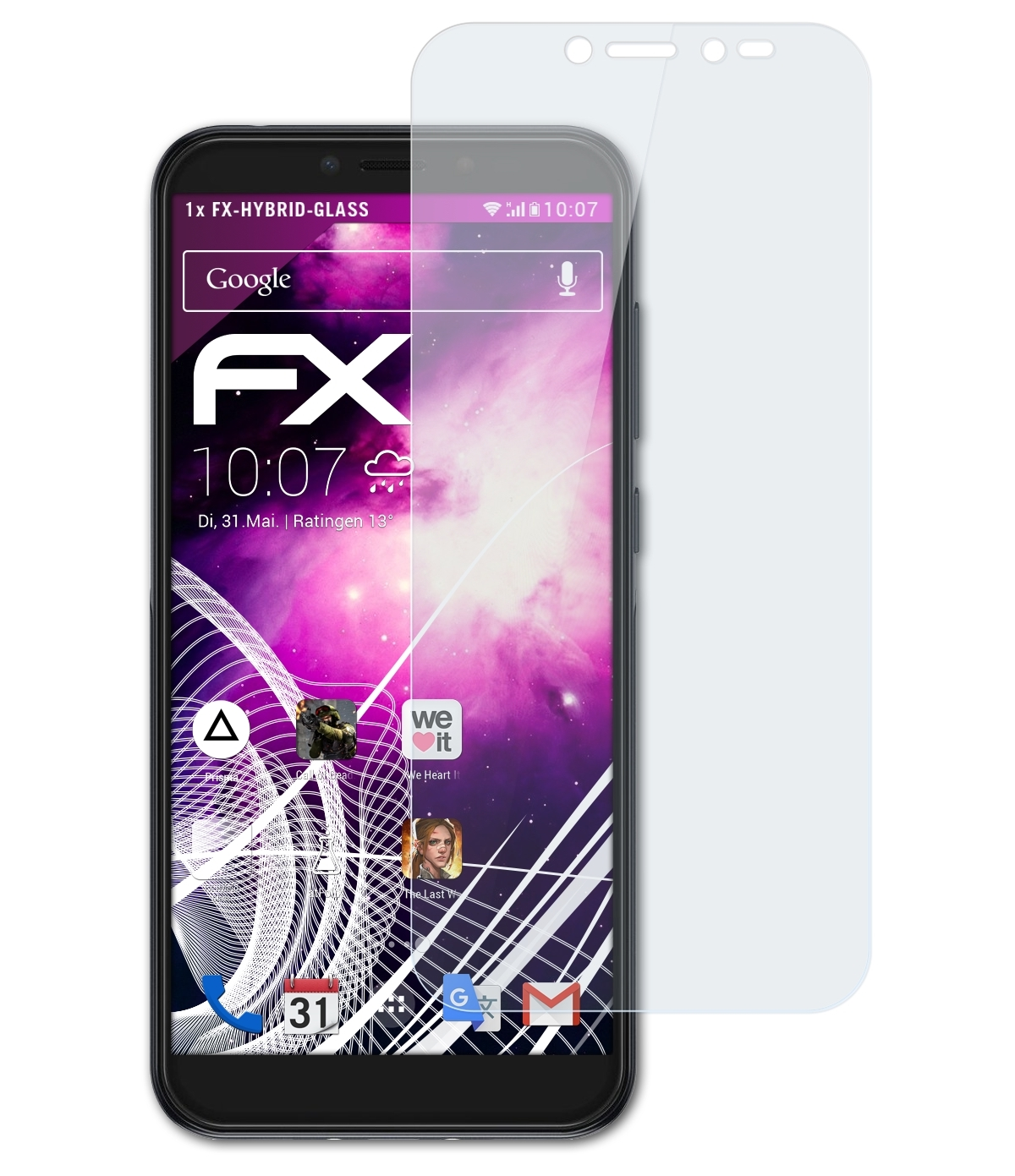 ATFOLIX FX-Hybrid-Glass Alcatel (2019)) Schutzglas(für 1S