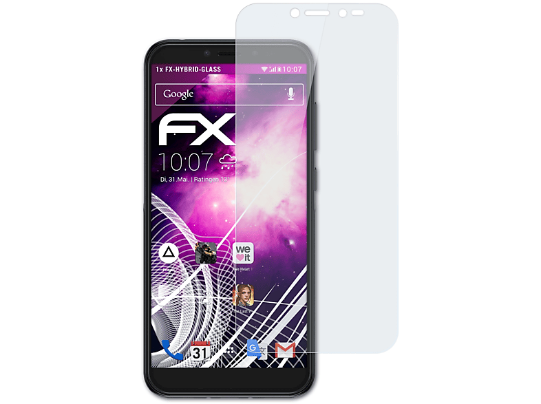ATFOLIX FX-Hybrid-Glass Schutzglas(für Alcatel 1S (2019))
