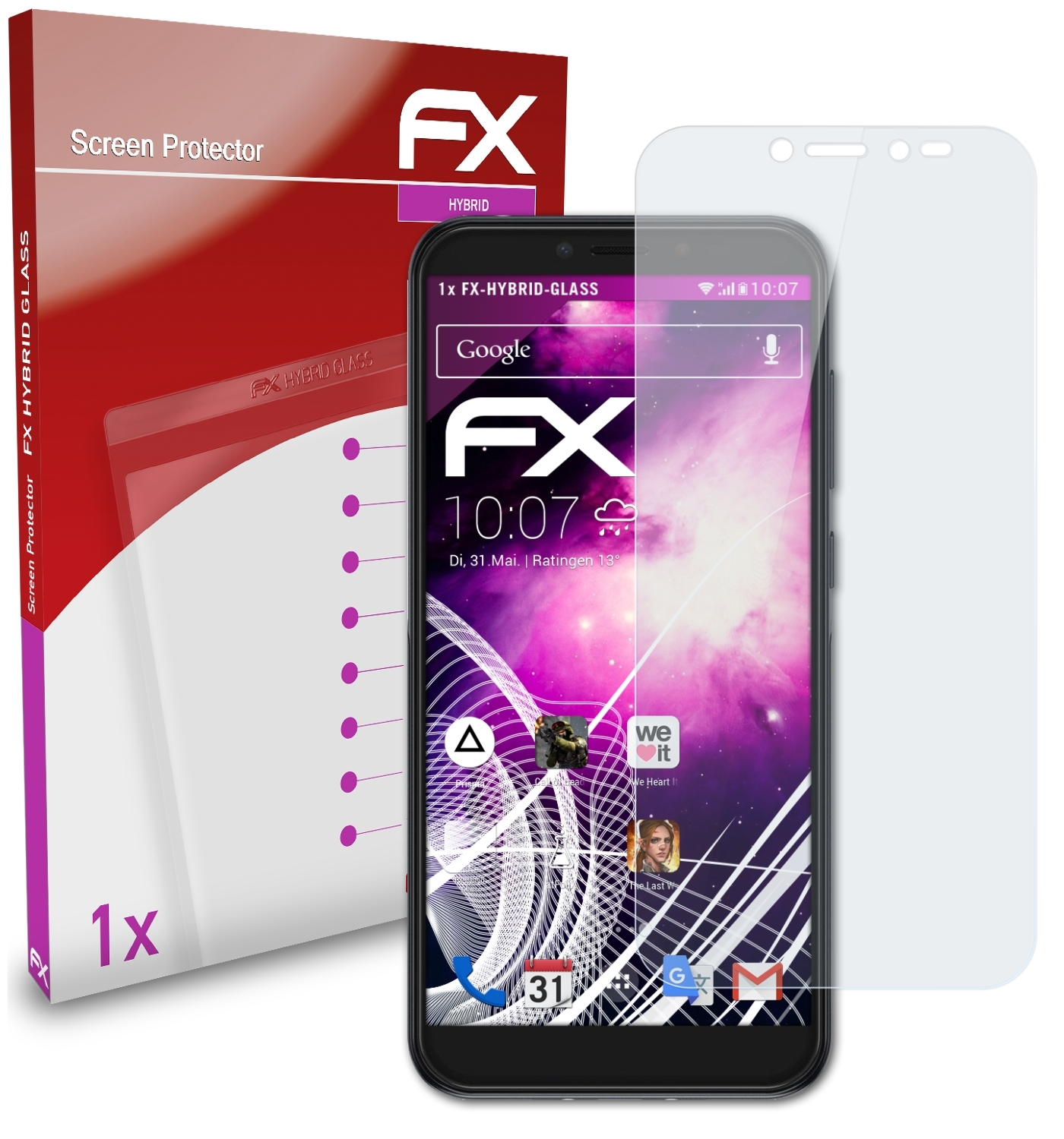 ATFOLIX FX-Hybrid-Glass Schutzglas(für Alcatel 1S (2019))