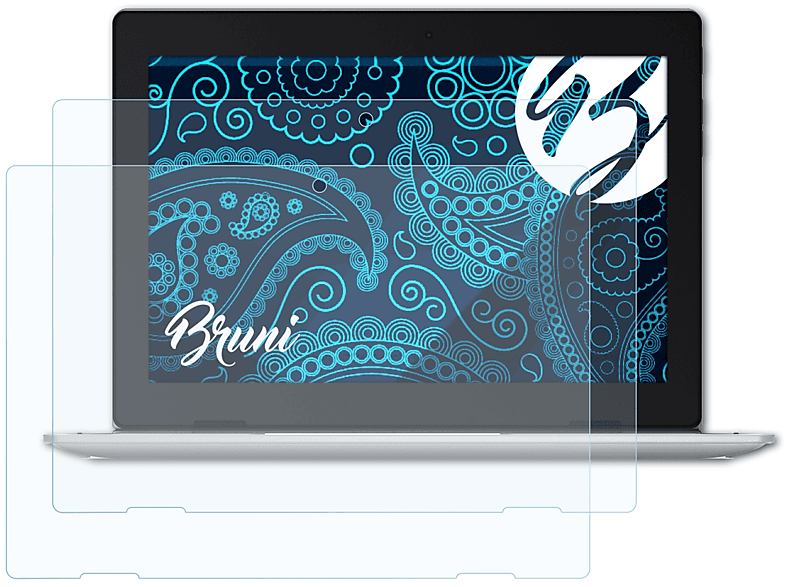 BRUNI 2x Basics-Clear Schutzfolie(für inch)) Lenovo (10 D330 IdeaPad