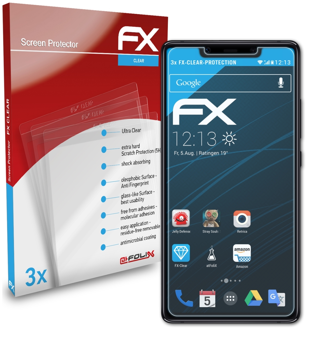 ATFOLIX FX-Clear Mi Displayschutz(für 8 SE) Xiaomi 3x
