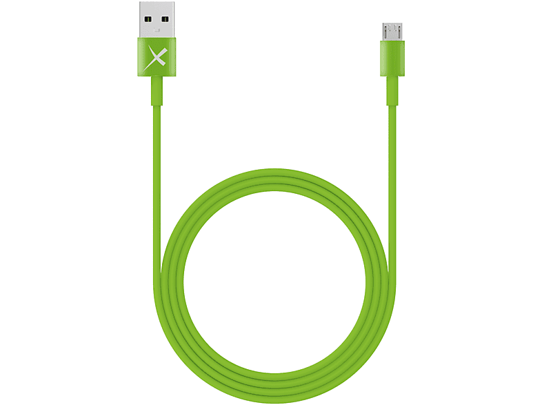XLAYER Colour Line Ladekabel USB-Kabel Micro-USB grün