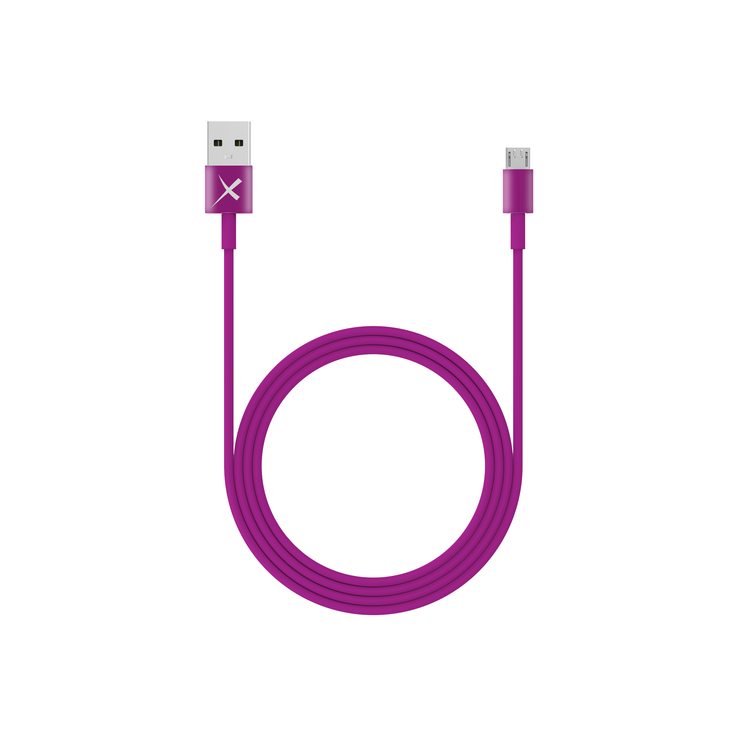 XLAYER Colour Line Ladekabel lila USB-Kabel Micro-USB