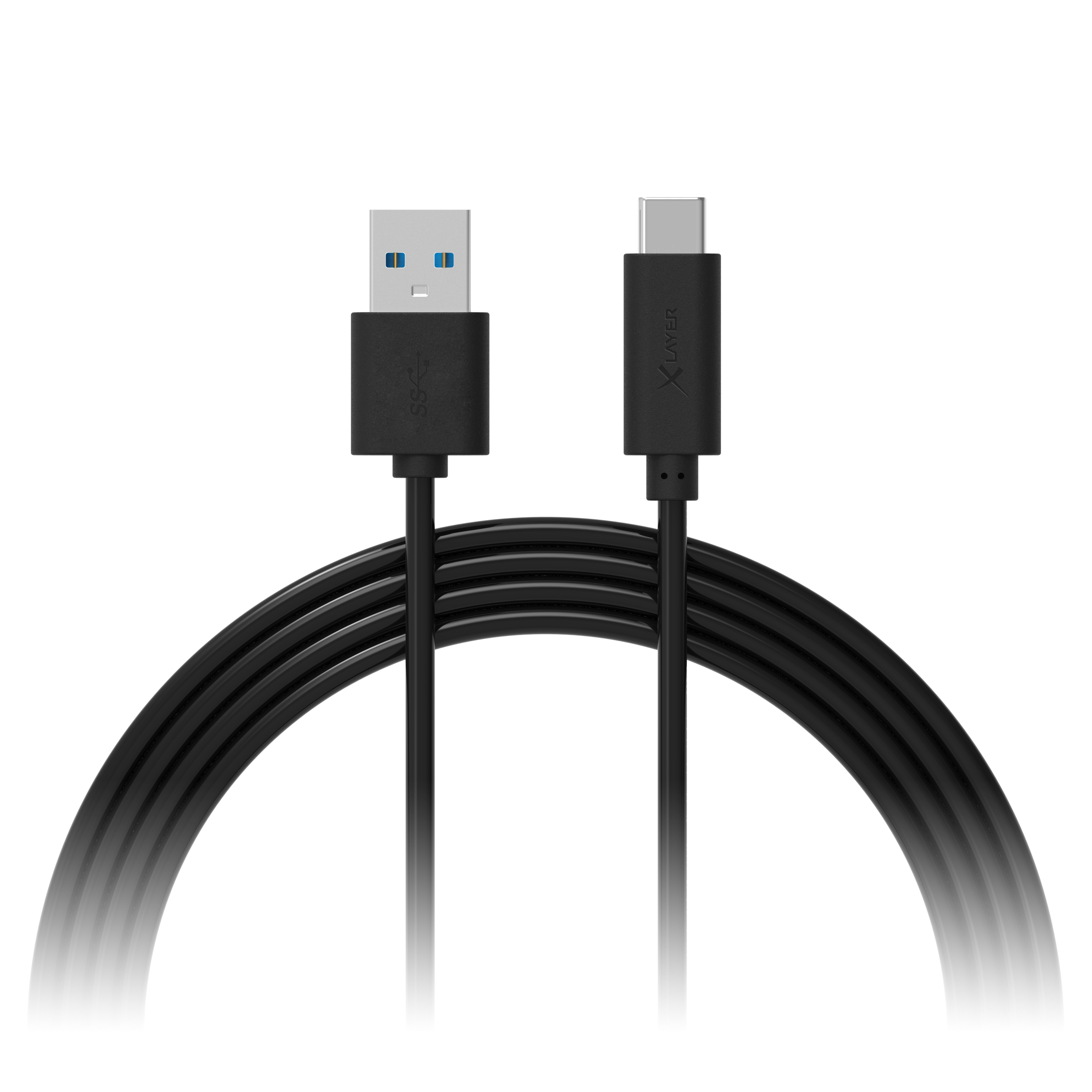 XLAYER Colour Line USB-Kabel Ladekabel schwarz USB-C
