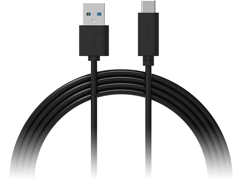 XLAYER Colour Line USB-C schwarz Ladekabel USB-Kabel
