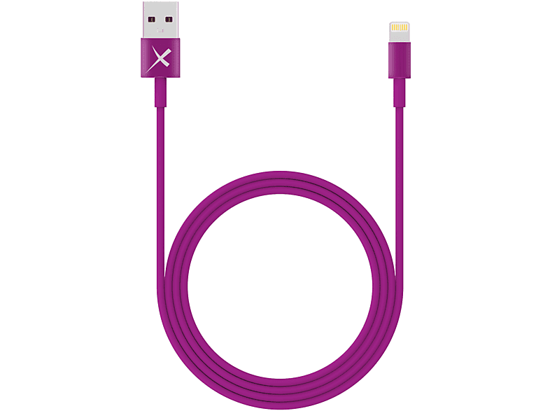 lila XLAYER Line Colour Lightning USB-Kabel Ladekabel