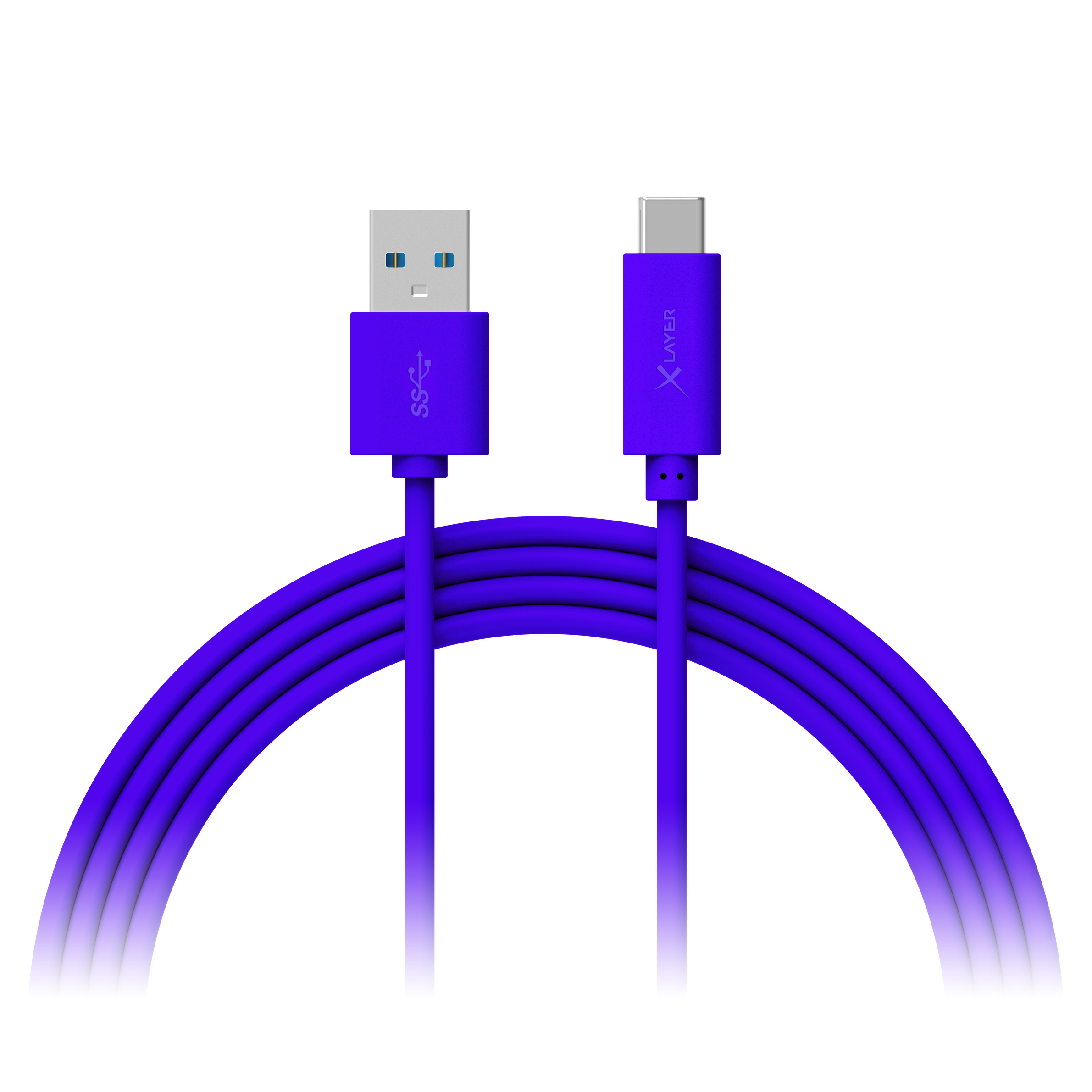 XLAYER Ladekabel Colour blau LineColour USB-Kabel USB-C Line