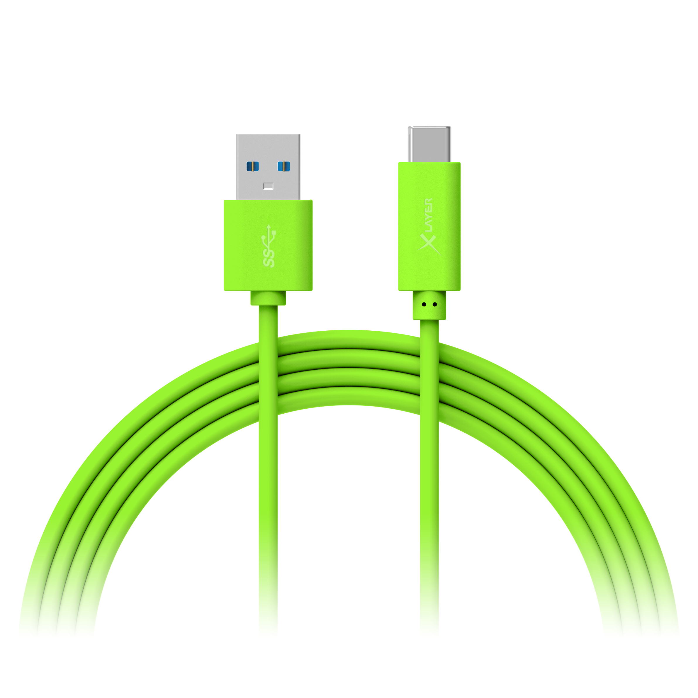 XLAYER Colour grün USB-C Ladekabel USB-Kabel Line