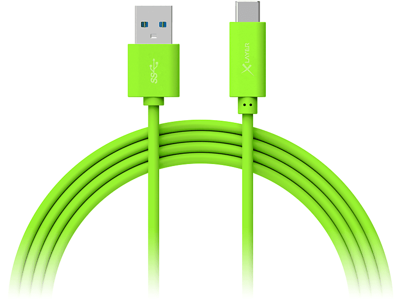 XLAYER Colour Line Ladekabel grün USB-Kabel USB-C
