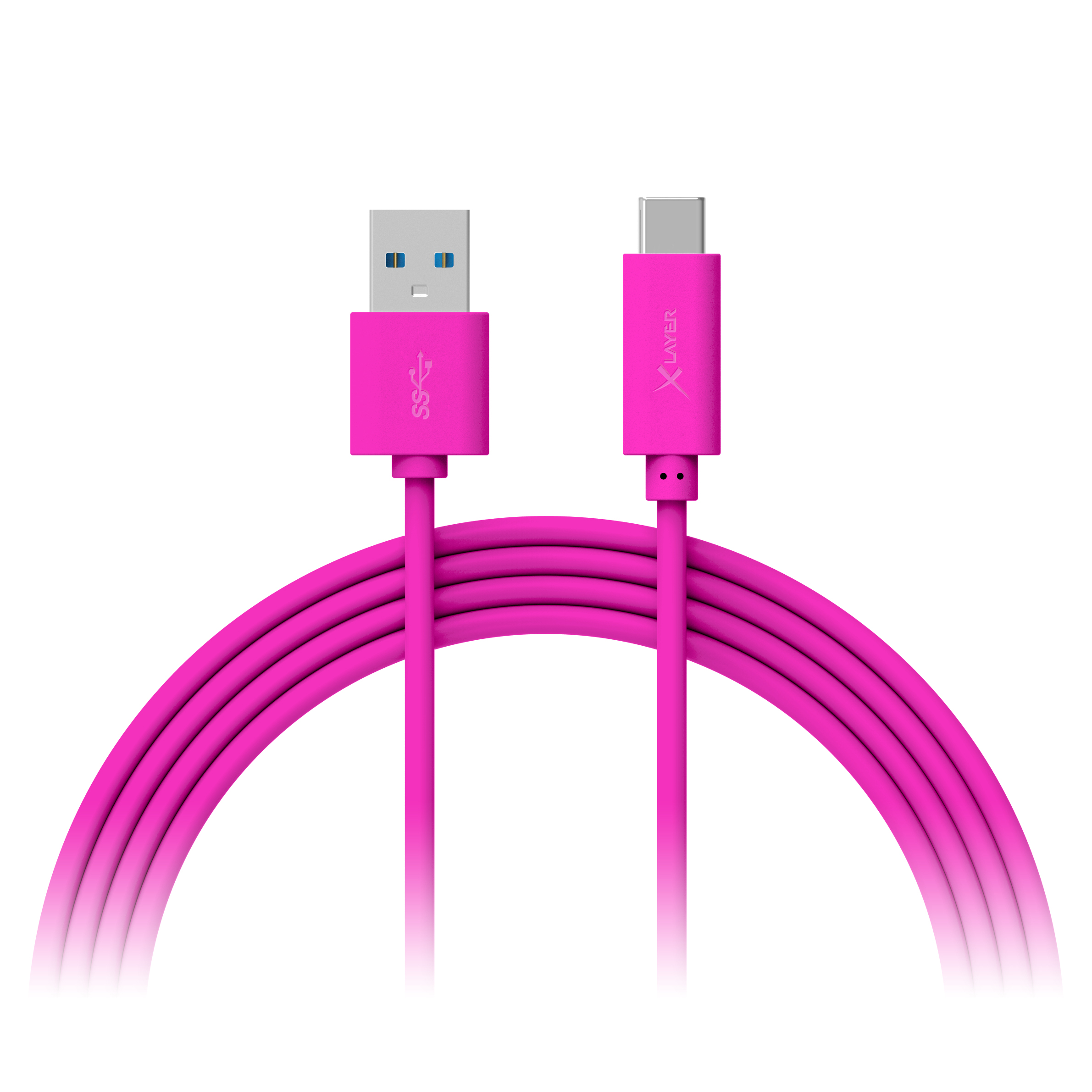XLAYER Ladekabel pink Line USB-Kabel Colour USB-C