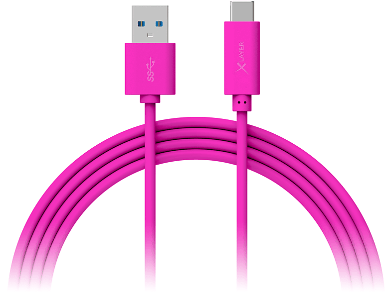 XLAYER Colour Line Ladekabel pink USB-Kabel USB-C