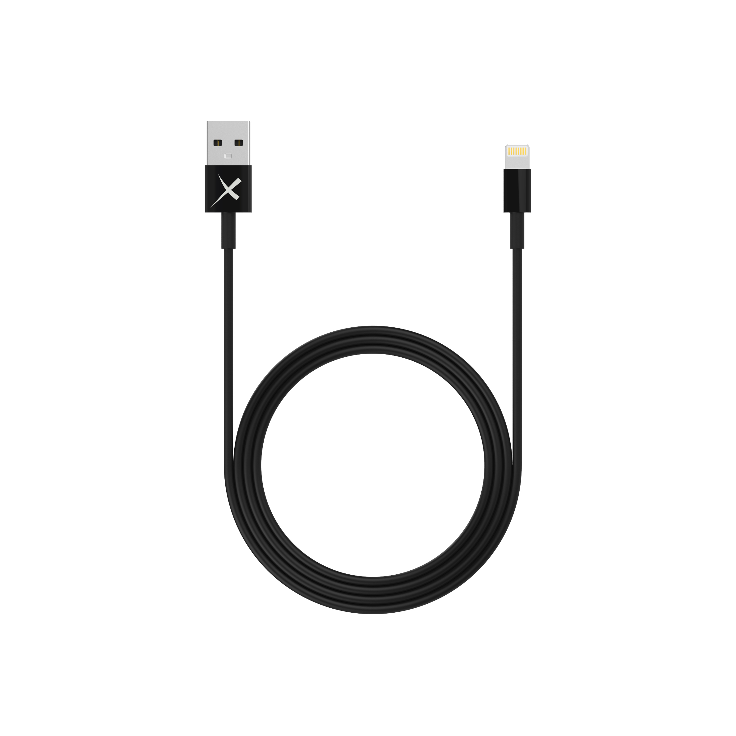 XLAYER Colour schwarz Line Lightning USB-Kabel Ladekabel