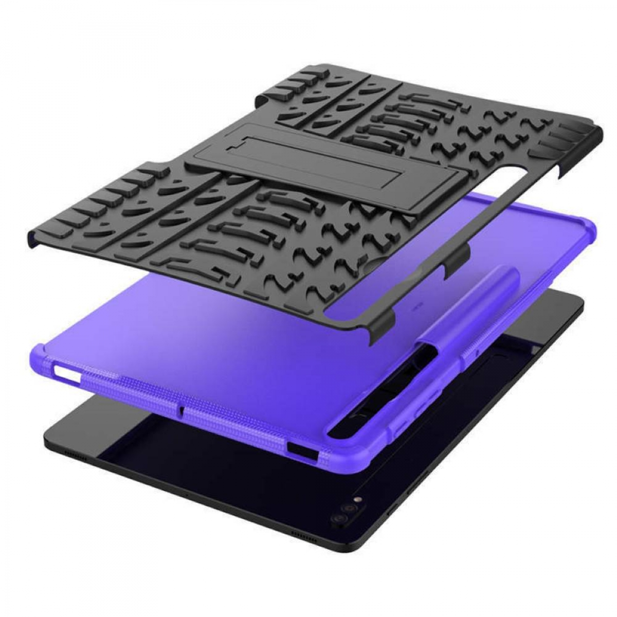 CASEONLINE Stoßfest 2i1 Urethan, Samsung Violett Thermoplastisches Tablethülle Backcover für