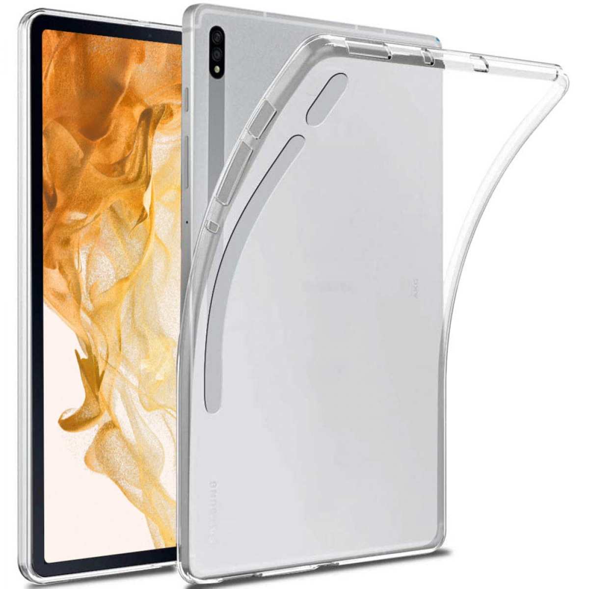 für Samsung CASEONLINE Urethan, Clear Transparent Tablethülle Thermoplastisches Backcover