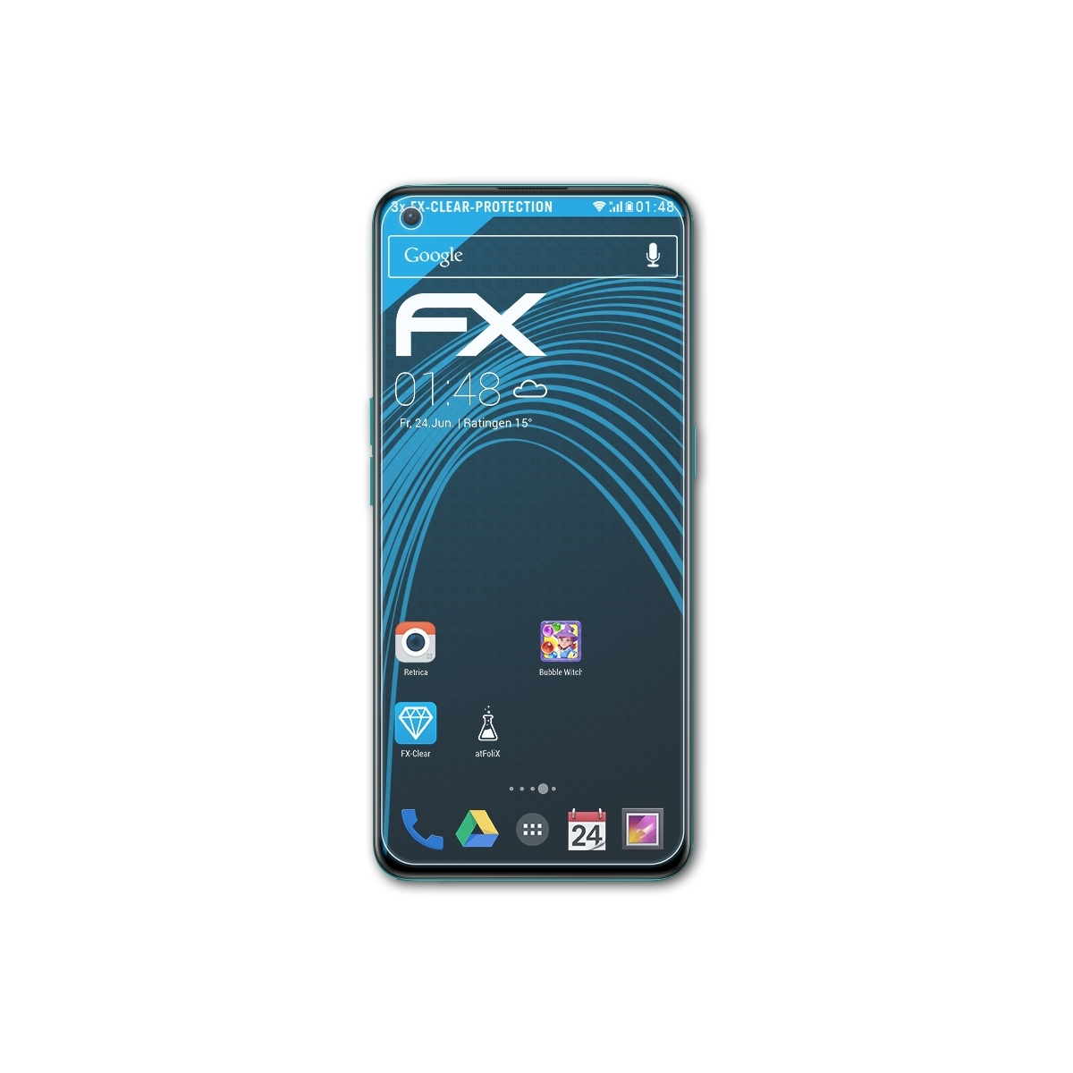 CE) ATFOLIX OnePlus 3x Displayschutz(für FX-Clear Nord