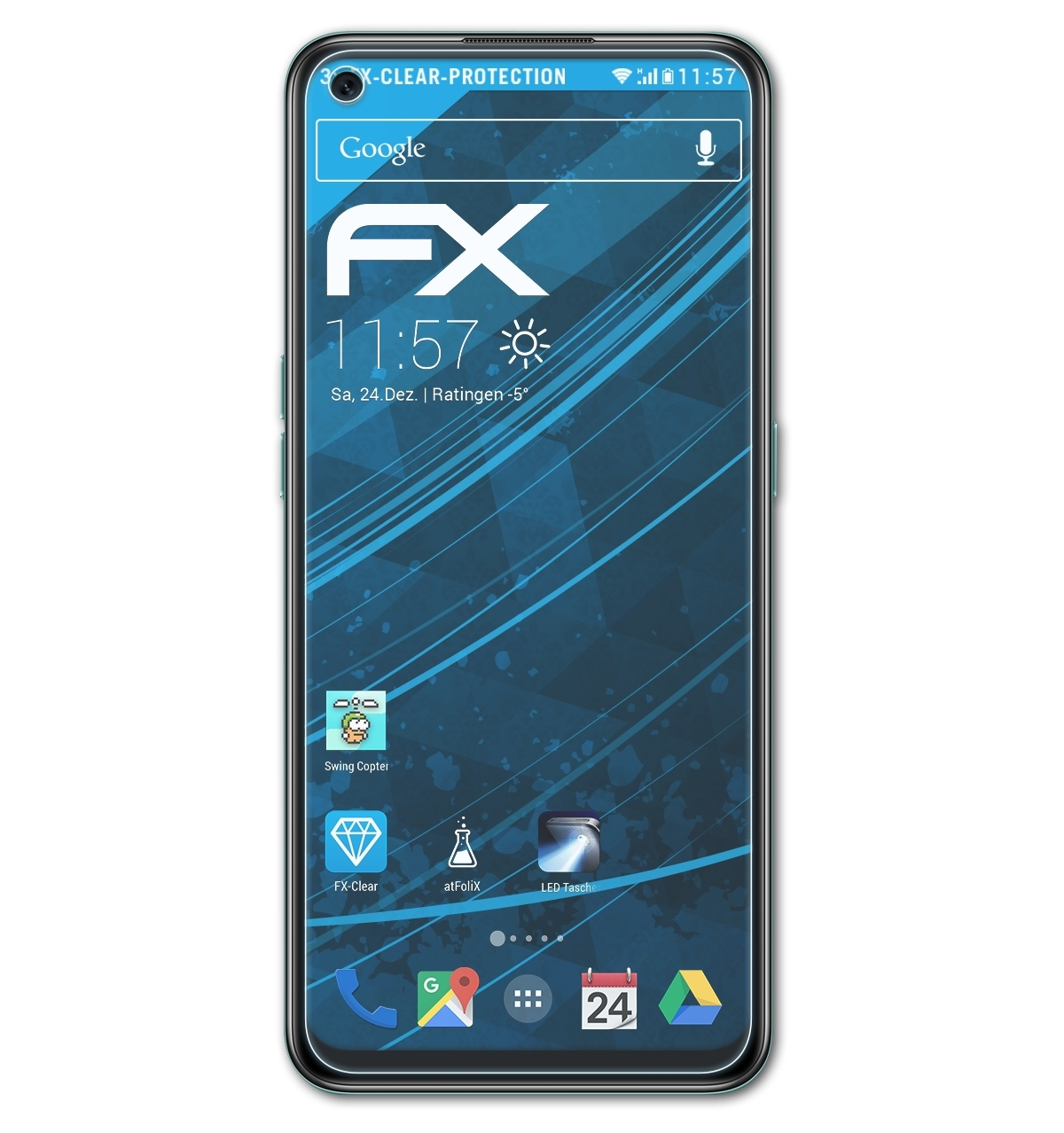 ATFOLIX 3x FX-Clear Displayschutz(für 5G) Oppo A55s