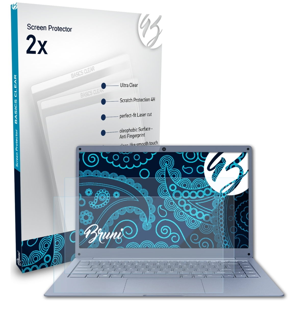 BRUNI 2x Basics-Clear EZbook S5 Schutzfolie(für Jumper (2020))