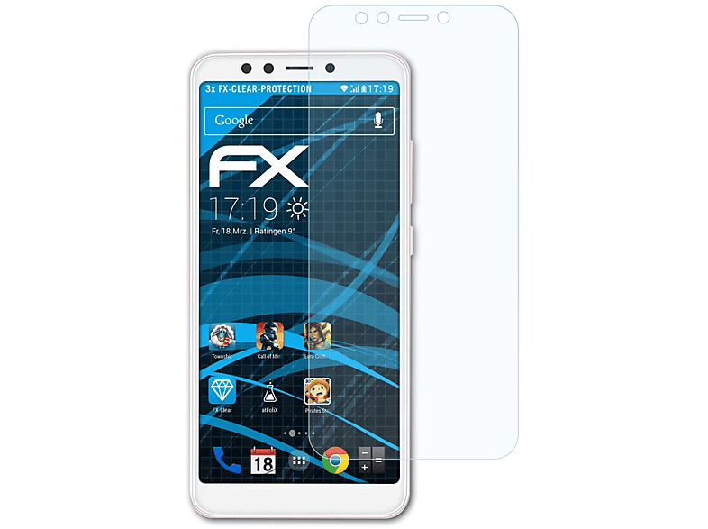 ATFOLIX 3x FX-Clear Displayschutz(für Hotwav M5)