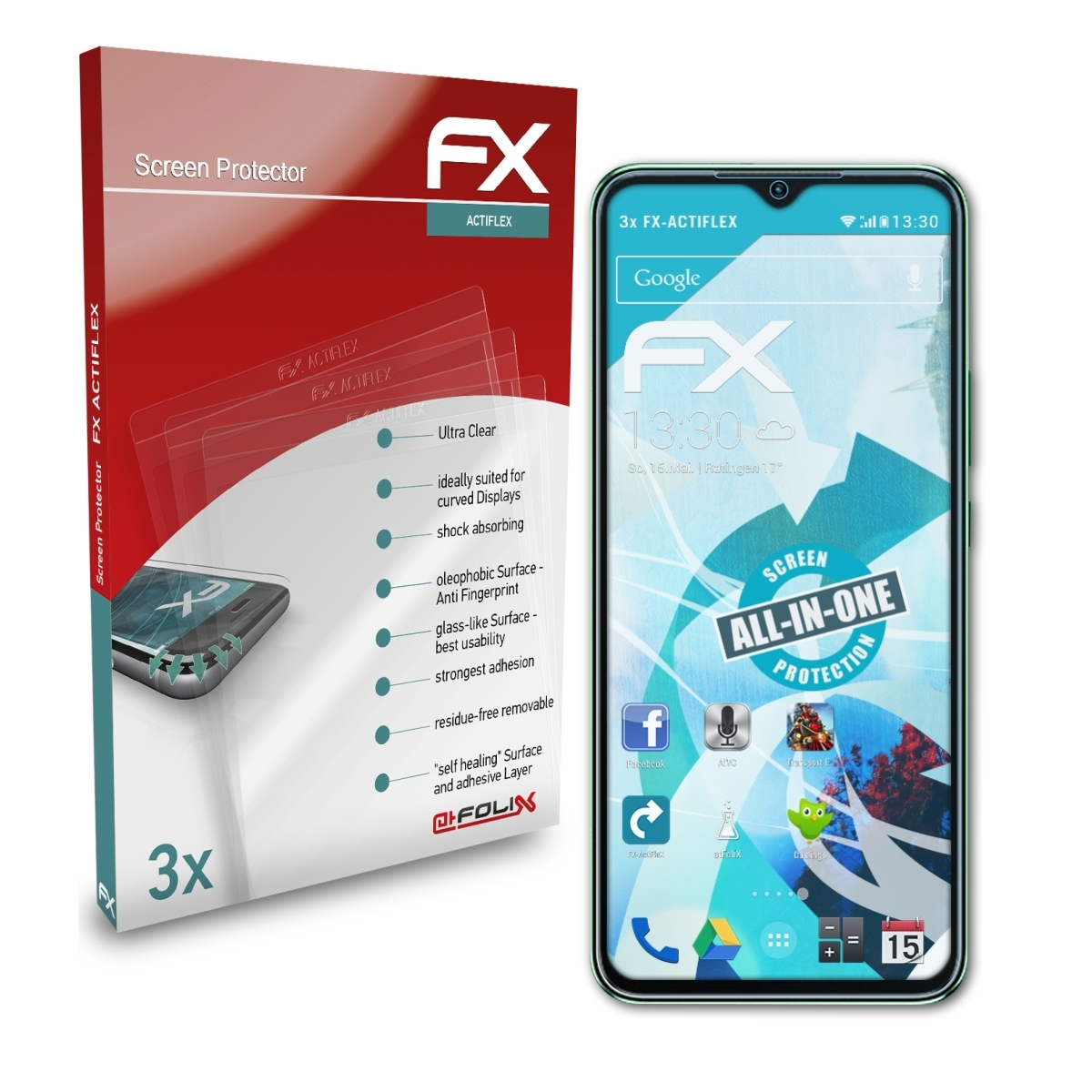 FX-ActiFleX Play) 11 ATFOLIX Displayschutz(für Infinix Hot 3x