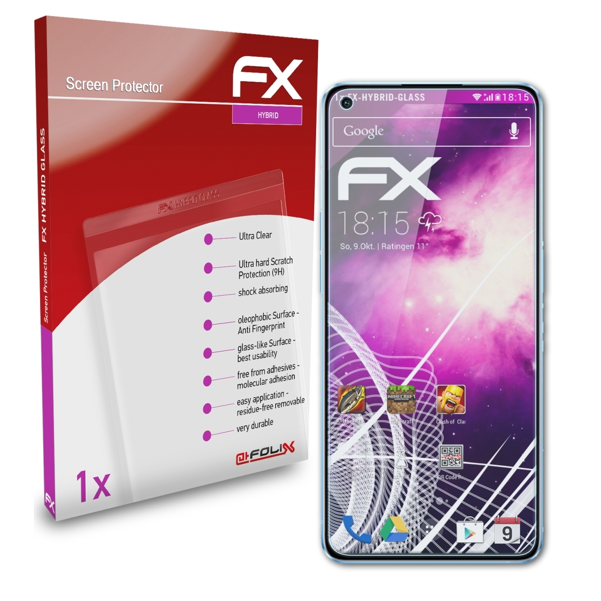 ATFOLIX FX-Hybrid-Glass Schutzglas(für Oppo 5G) Pro Reno7