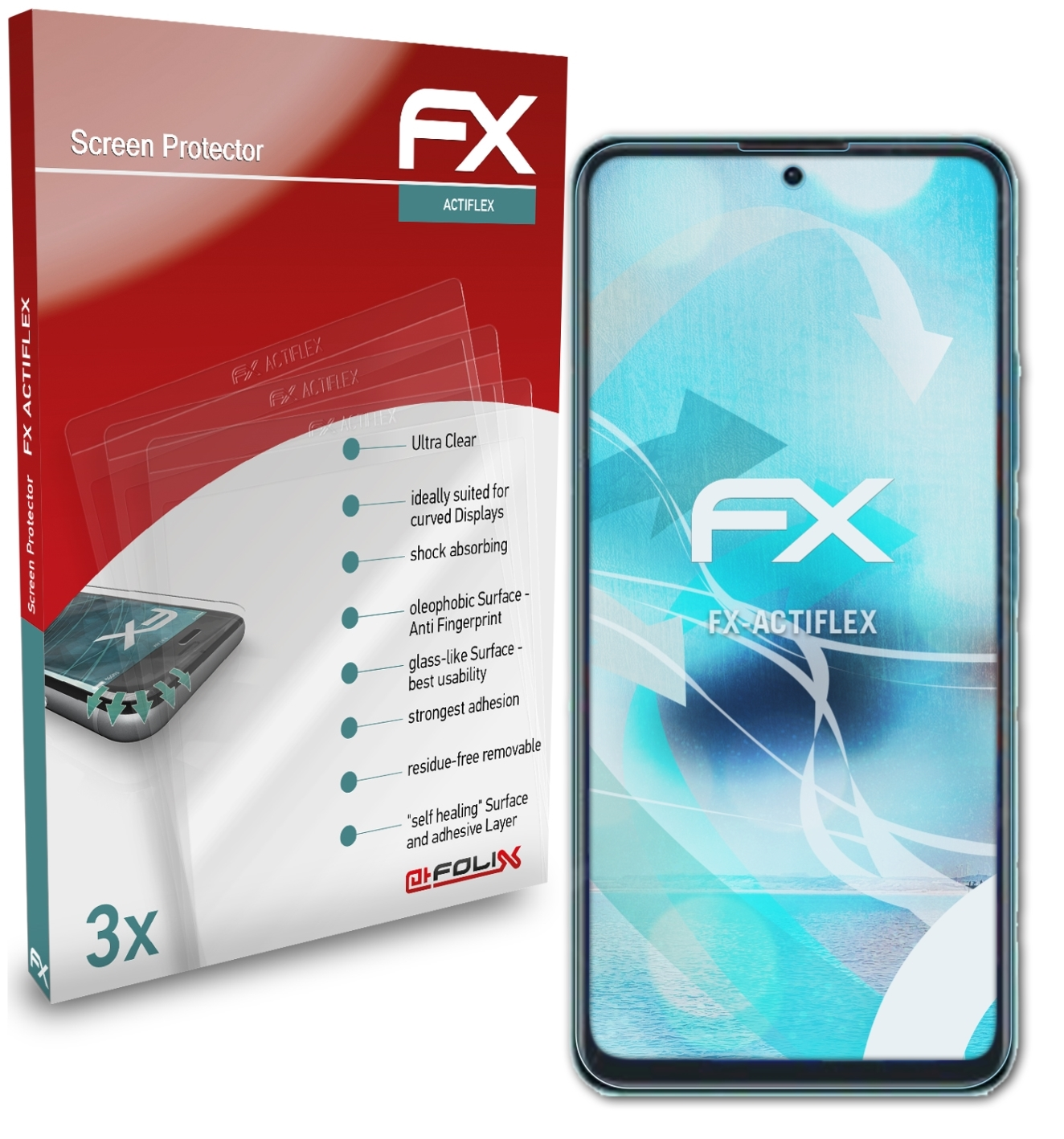 ATFOLIX 3x FX-ActiFleX Displayschutz(für Note Xiaomi Redmi 11)