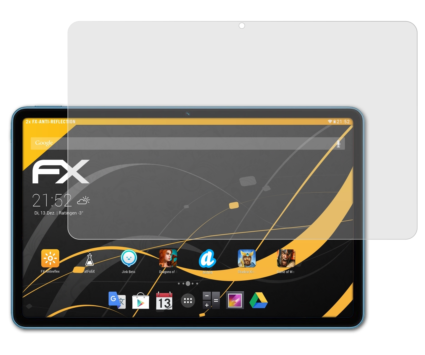 Displayschutz(für ATFOLIX Honor 2x V7) FX-Antireflex Tab