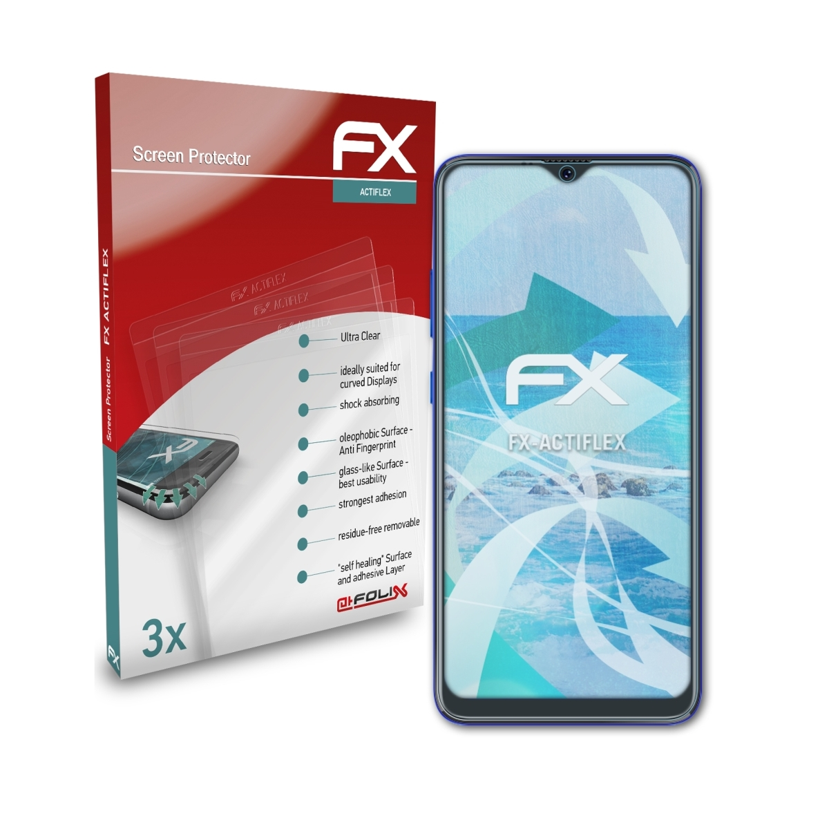 ATFOLIX 3x Hotwav K3) FX-ActiFleX Displayschutz(für Pearl