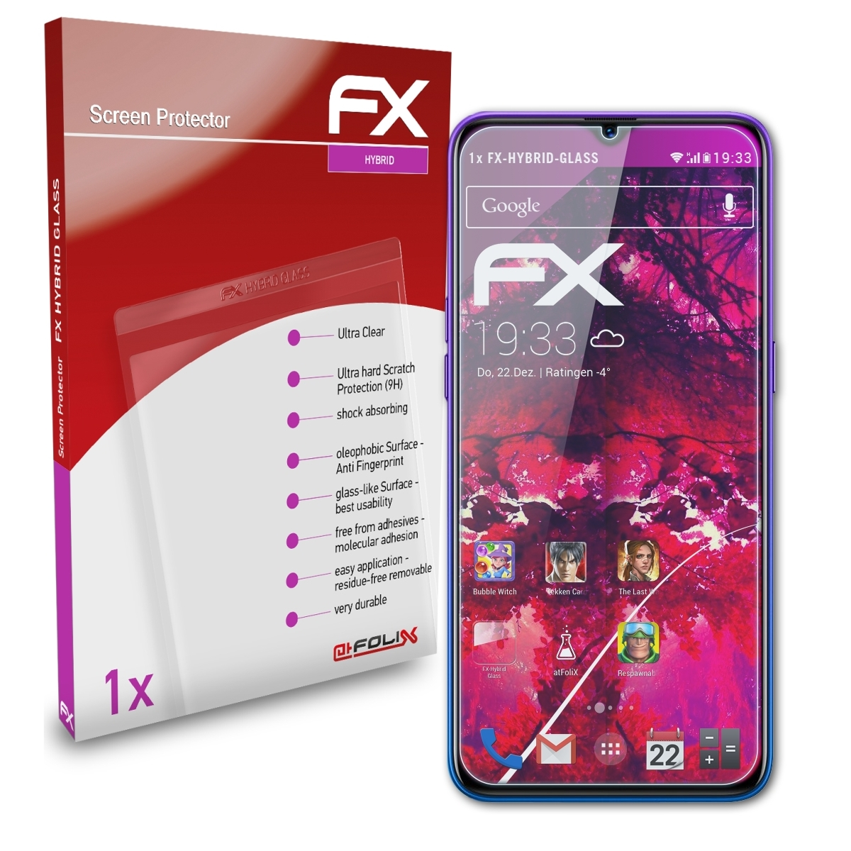 ATFOLIX FX-Hybrid-Glass Schutzglas(für Realme Oppo Q)