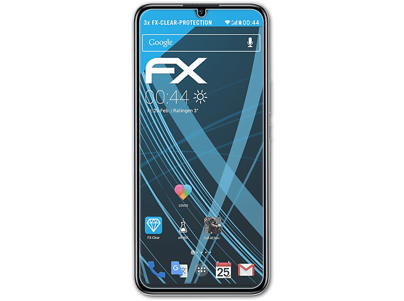 ATFOLIX 3x FX-Clear Honor Pro) 20 Displayschutz(für Play