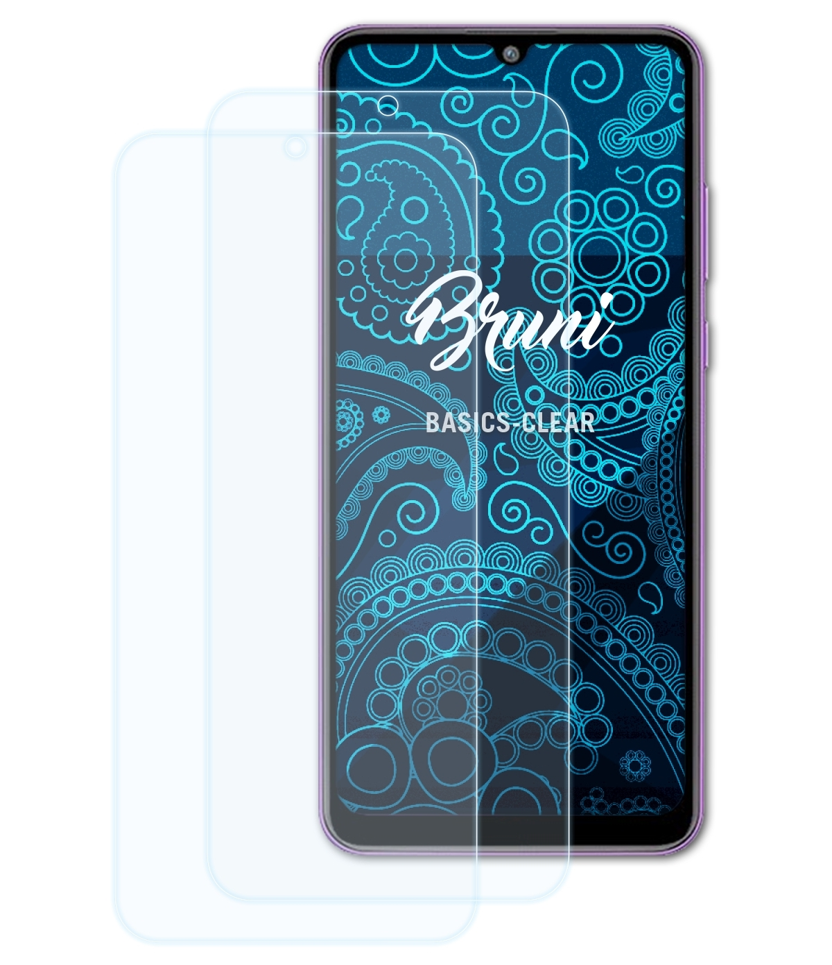 Huawei 2x BRUNI 20e) Basics-Clear Schutzfolie(für Enjoy
