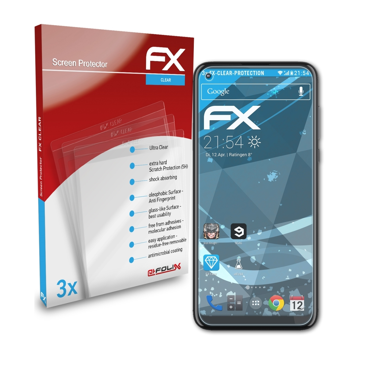 ATFOLIX 3x FX-Clear G Displayschutz(für Motorola Moto fast)