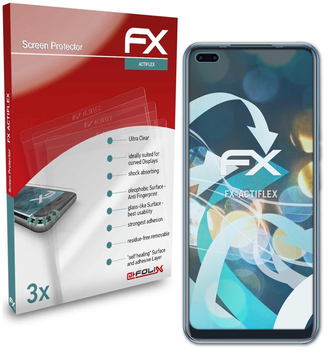 ATFOLIX 3x FX-ActiFleX Displayschutz(für Tecno 16 Pro) Camon