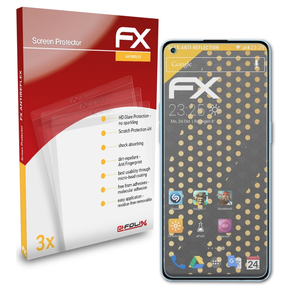 ATFOLIX 3x FX-Antireflex Displayschutz(für 5G) Reno7 Oppo