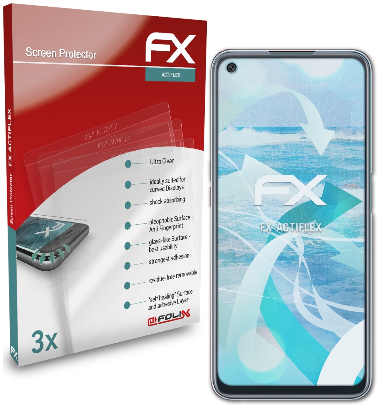 K9s) ATFOLIX 3x Displayschutz(für FX-ActiFleX Oppo
