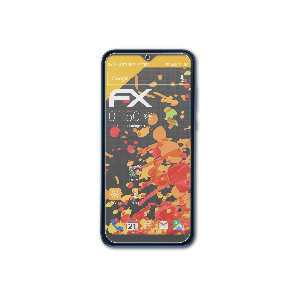 ATFOLIX 3x FX-Antireflex Displayschutz(für Motorola Moto (2020)) E